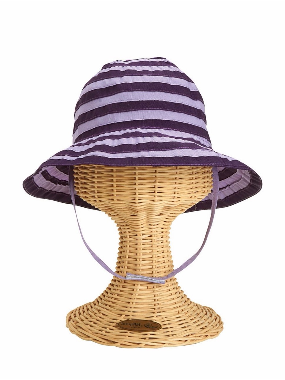 San Diego Hat Company Girls 2-4 years Striped Lavender & Deep Purple Bucket Hat